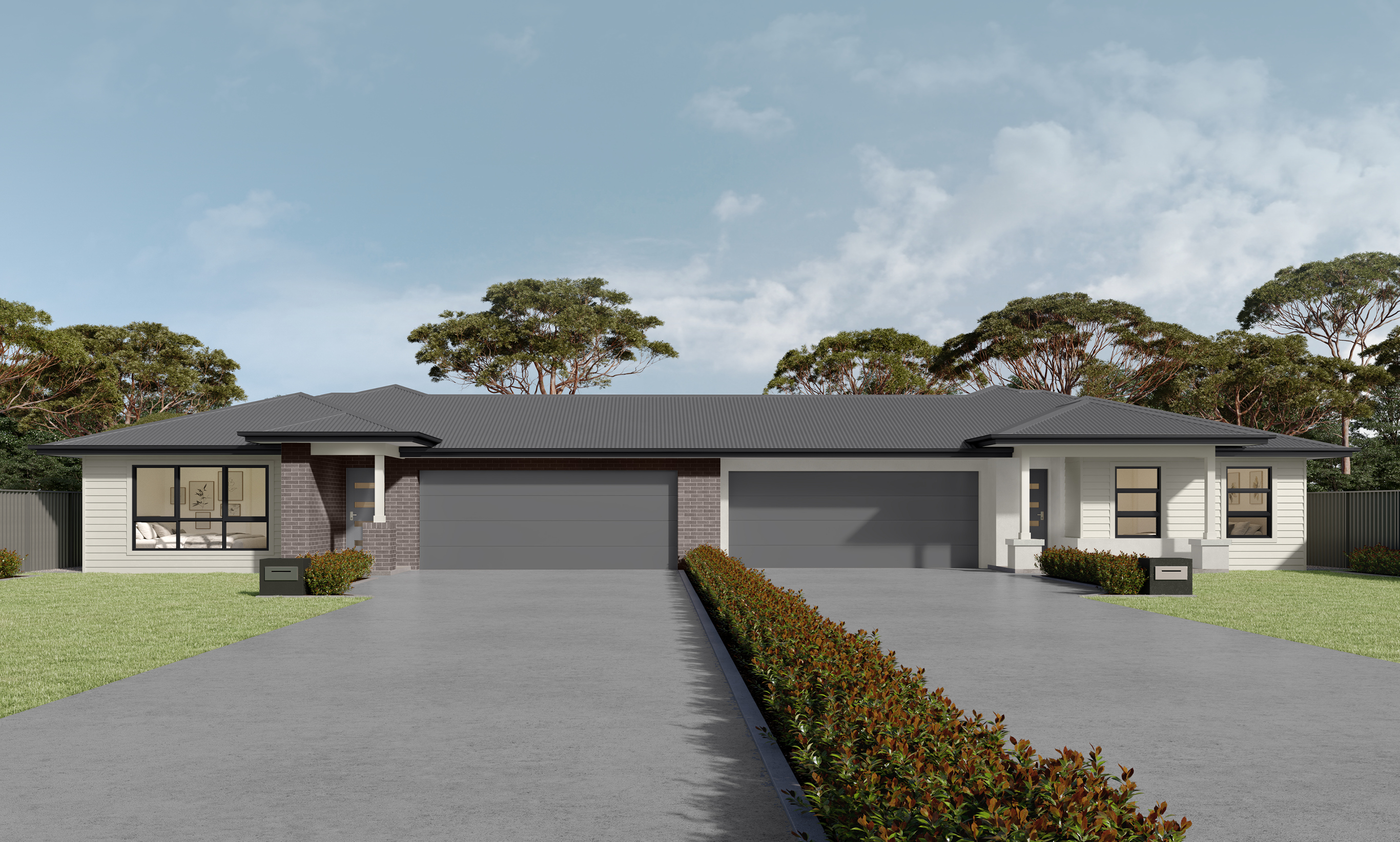 Single storey duplex facade 